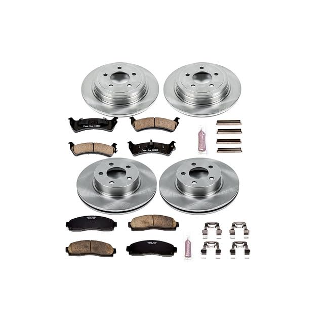 POWERSTOP Autospecialty KOE5595 Front and Rear Replacement Brake Kit-OE Brake Rotors & Ceramic Brake Pads