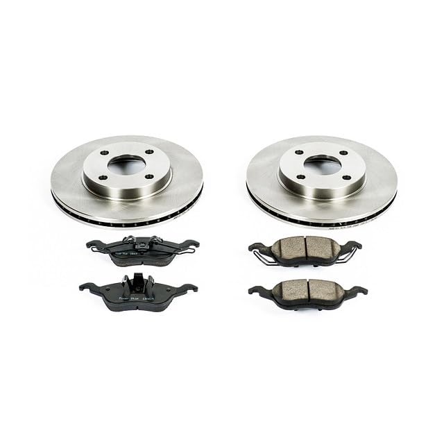 POWERSTOP Autospecialty KOE1358 Front Replacement Brake Kit-OE Brake Rotors & Ceramic Brake Pads For Ford Focus 2000-2004 [Model Specific]