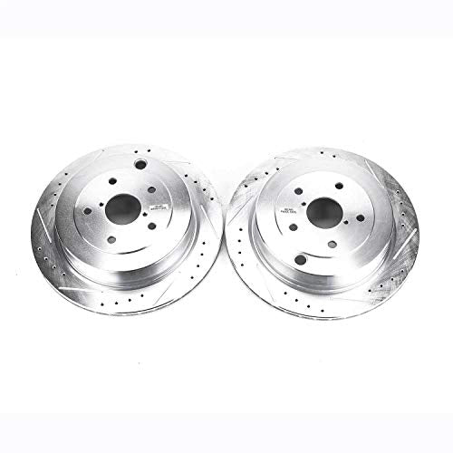 Power Stop Rear JBR1368XPR Evolution Performance Drilled, Slotted & Plated Brake Rotor Pair For Subaru B9 Tribeca 2006-2007, Subaru Tribeca 2008-2014 [Model Specific]