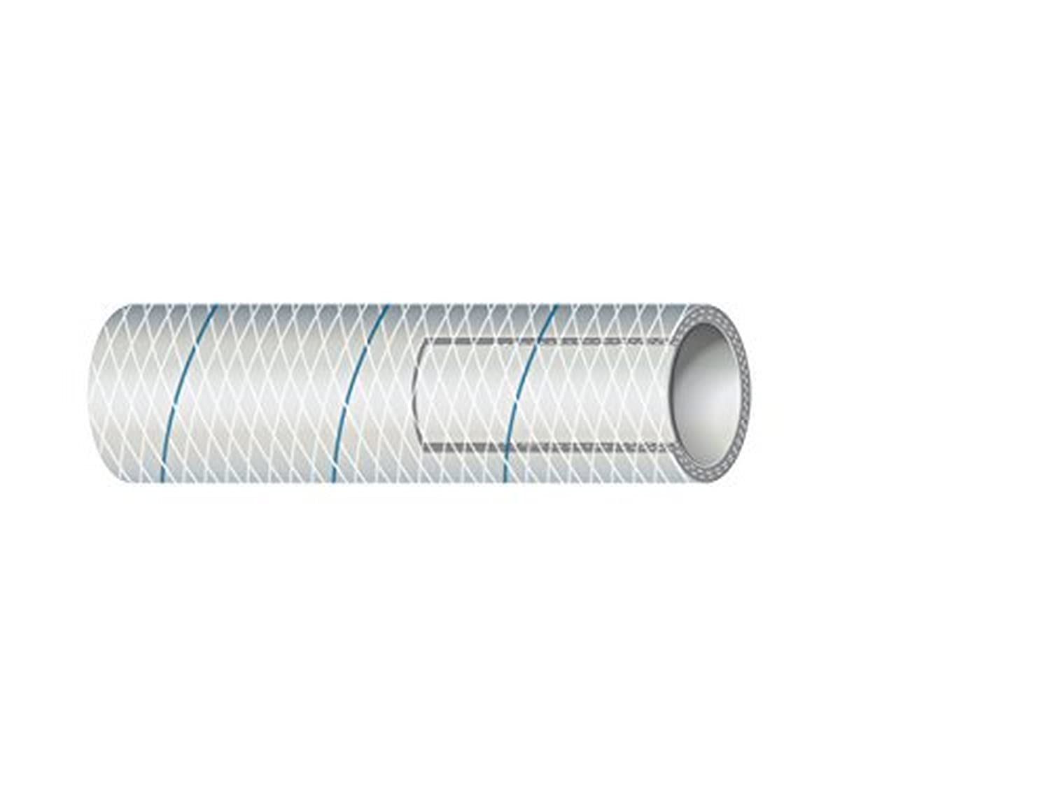 Sierra International PVC Tubing Clear White Polyester Reinforced (Blue-Tracer) 5/8" x 10' 16-164-0583