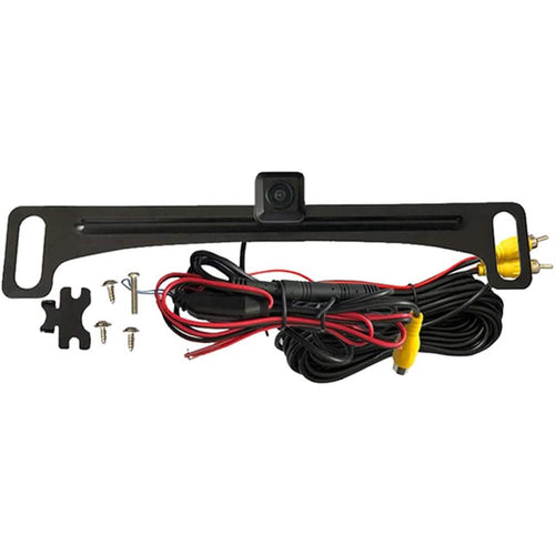 Voxx HD Wide Angle License Plate Mounted ACAM4 Backup Camera - Parking Lane Display Option - High Light Sensitivity for Nighttime Performance