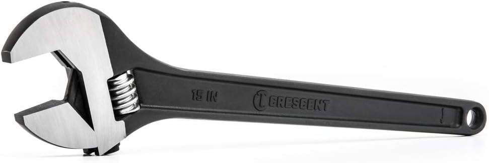 Adjustable Crescent Black Oxide Tapered Handle Wrench - Boxed - Home Improvement & Garage Hand Tool - 15" - AT215BK