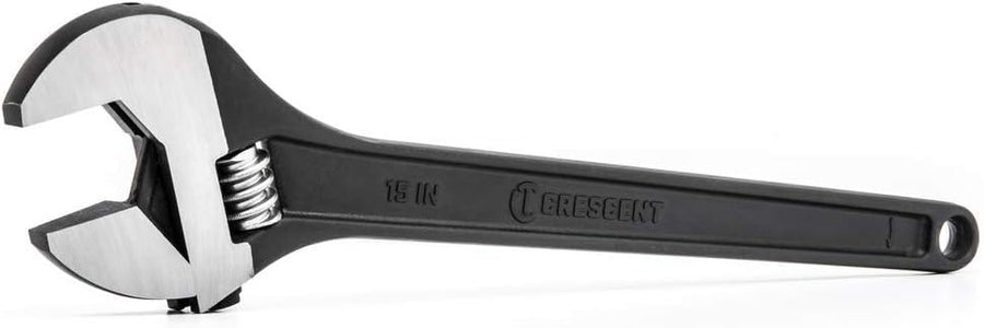 Adjustable Crescent Black Oxide Tapered Handle Wrench - Boxed - Home Improvement & Garage Hand Tool - 15" - AT215BK