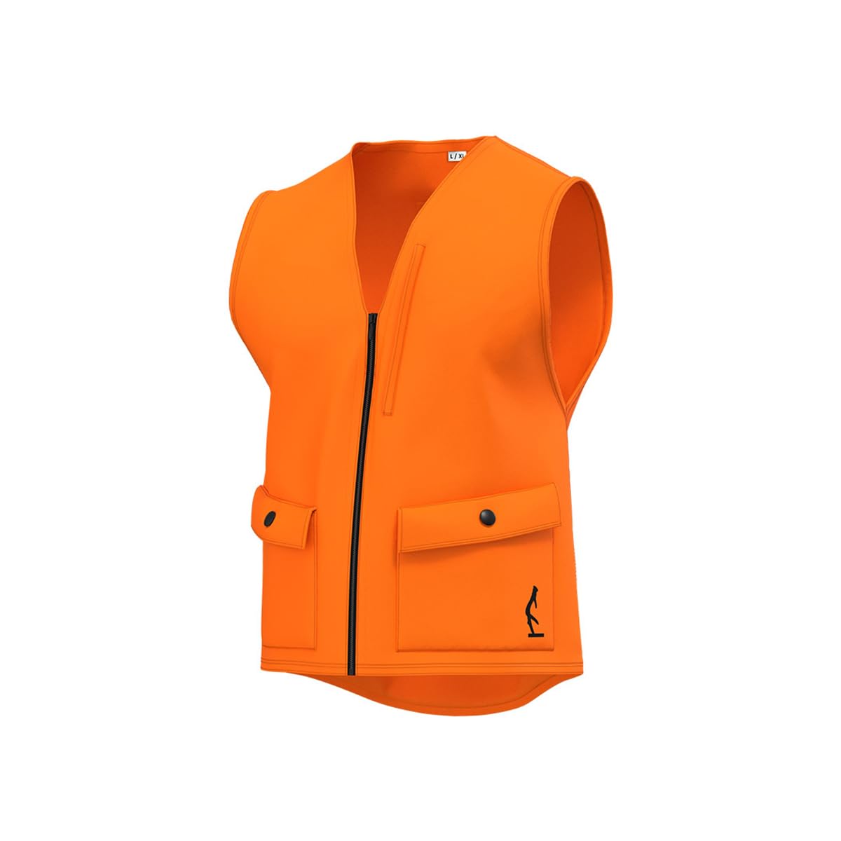 Blaze Orange Half Rack Deluxe Youth Safety Vest - Zipper Closure - Two Large Front Pockets & Dual Access Back Storage Pocket