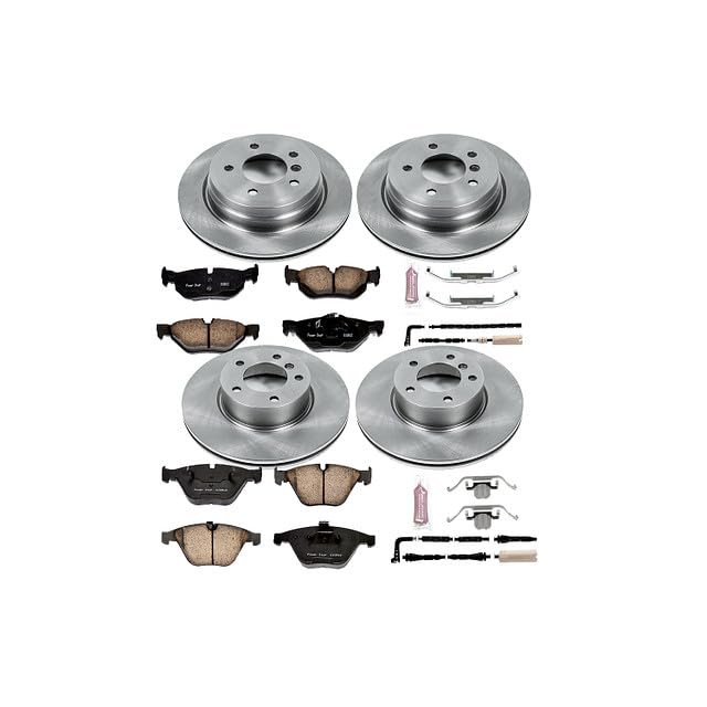Brake Kit PowerStop For 328i 2008-2010, 328i xDrive 2009, 328xi 2008 [Model Specific] - Autospecialty Front and Rear OE Disc Rotors & Ceramic Brake Pads Replacement, KOE4104