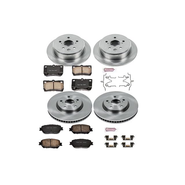 POWERSTOP Autospecialty KOE4076 Front and Rear Replacement Brake Kit - OE Brake Rotors & Ceramic Brake Pads For Lexus IS250 2009 - 2013 [Vehicle Specific]