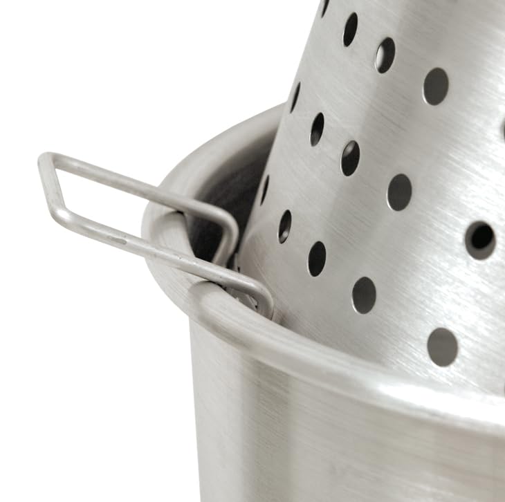 Bayou Classic 1122 Stainless 122-qt Bayou Boiler w/Basket Includes Heavy Welded Handles Perforated Stainless Basket Perfect For Large Batch Cooking of Crawfish Crabs Shrimp Lobster And More