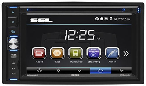 Sound Storm DD764BR Laboratories Car Audio Stereo System - 6.2 Inch Double Din, Touchscreen, Bluetooth Audio and Hands-Free Calling, CD Player, USB, Radio Receiver, Backup Camera