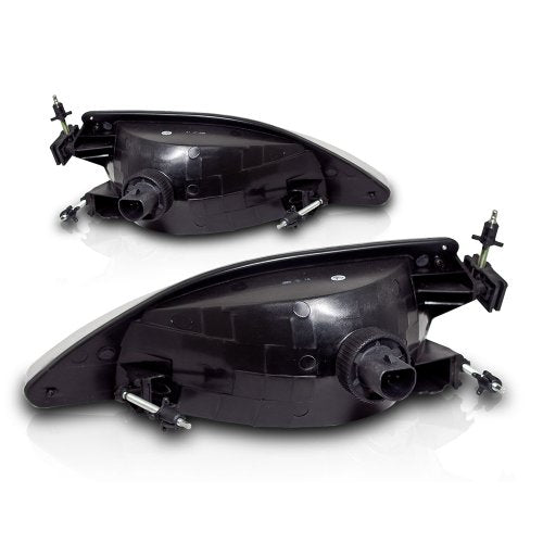 Headlights Winjet Compatible with [1994 1995 1996 1997 1998 Ford Mustang Cobra] (Chrome)
