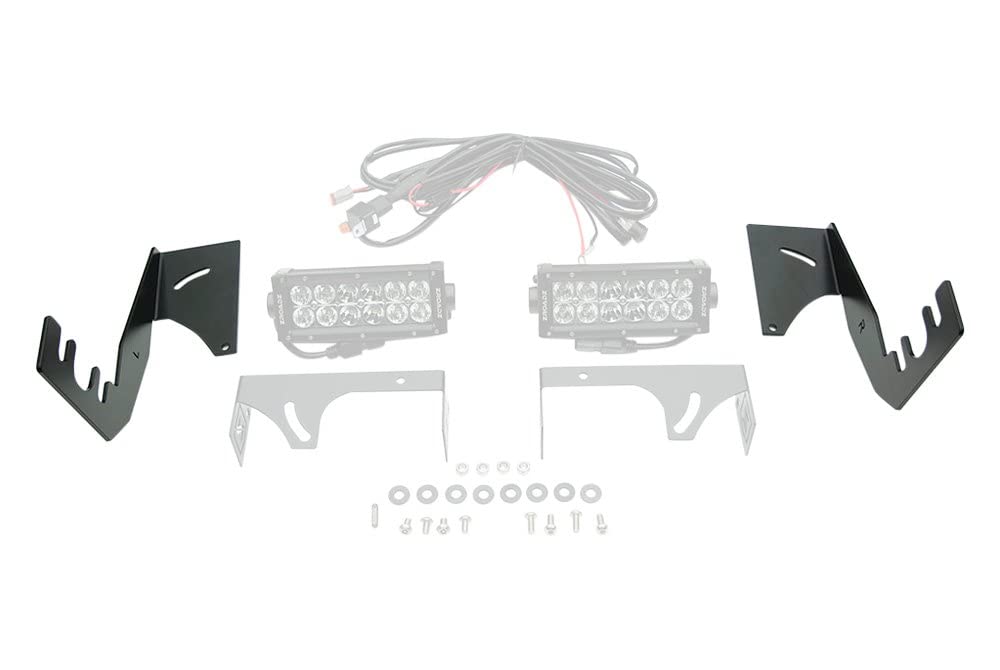 Under Rear Bumper ZROADZ LED Mounting Bracket & Kit - Compatible w/ 2015-2018 Ram Rebel - with (2) 6 Inch ZROADZ LED Lights (Included) with Wiring Harness - PN Z384551-KIT
