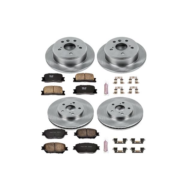 Power Stop Autospecialty KOE2416 Front and Rear Replacement Brake Kit-OE Brake Rotors & Ceramic Brake Pads For Toyota Camry 2002-2004 [Model Specific]