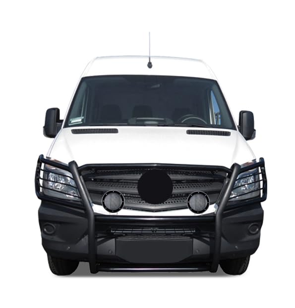 Modular Black Black Horse Grille Guard W/ Pair of 5.3"LED Light Compatible with 2007-2009 Dodge sprinter-Freightliner 2500/3500|2007-2011-Benz sprinter 1500|10-18-Benz sprinter 2500/3500-17D502MA-PLFB