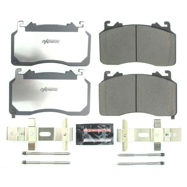 Power Stop Z26 Street Warrior Z26-2267 Front Carbon Fiber Ceramic Brake Pads with Hardware For Ford Mustang 2020-2022 [Model Specific]