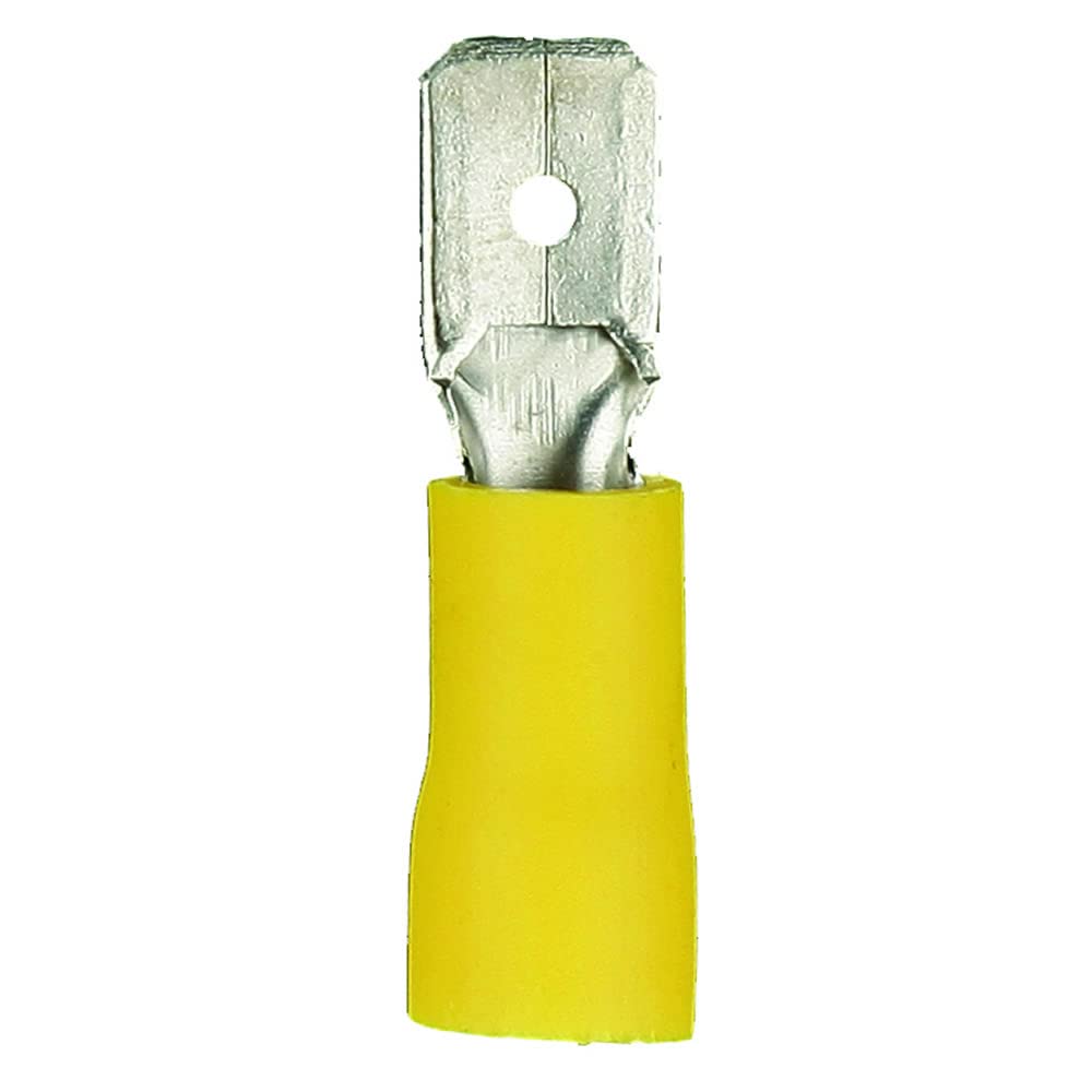 YVMD250 InstallBay Vinyl Male Connector 12/10 Gauge .250, Yellow (100-Pack)