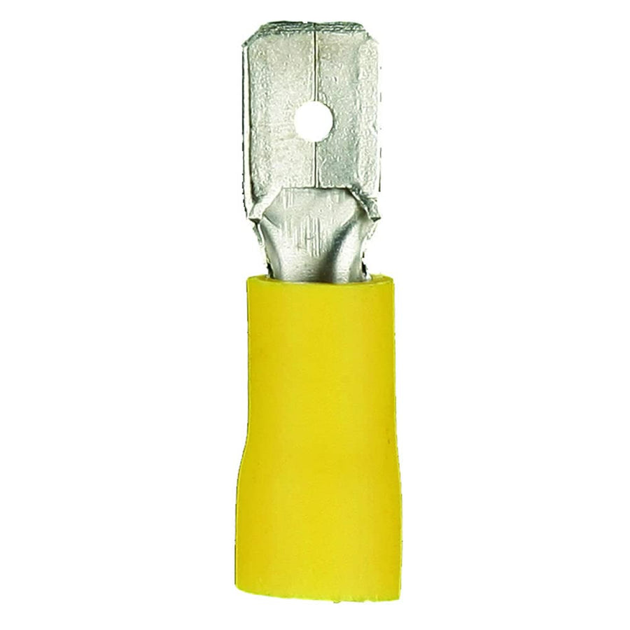 YVMD250 InstallBay Vinyl Male Connector 12/10 Gauge .250, Yellow (100-Pack)