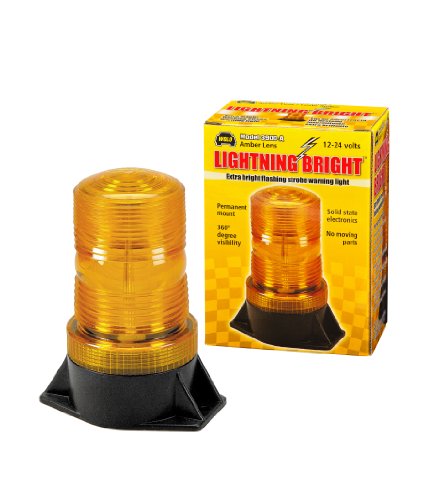 Lightning Bright Wolo (3900-A) Emergency Warning Strobe Light - 12-24 Volt, Fresnel Amber Lens