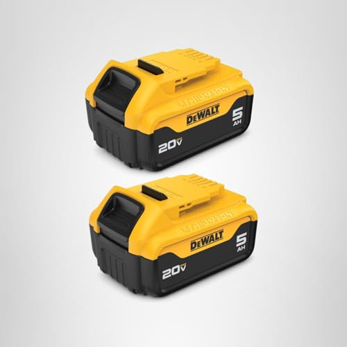 20V MAX XR DEWALT 5 Ah Lithium Ion Battery 2-Pack Premium High Capacity Cordless Tool Battery Packs (DCB205-2)