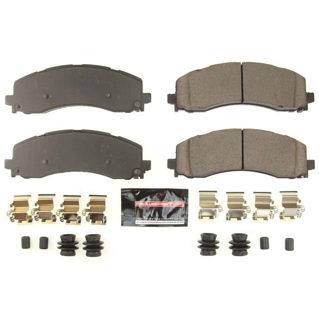 Power Stop Z23-2225 Z23 Rear Carbon Fiber Infused Ceramic Brake Pads with Hardware For 2019-2022 Ram 2500 | 2019-2022 Ram 3500 [Application Specific Models with 8x165mm Rotor Bolt Pattern]
