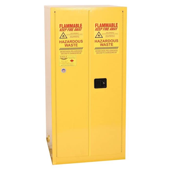 1 Drum, 55 Gallon, Vertical, 1 Shelf, 2 Door, Self Close, Haz-Mat Safety Cabinet, Yellow - HAZ2610X