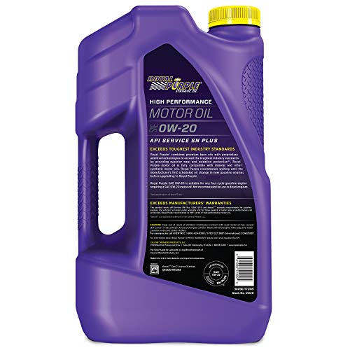 Royal Purple SAE 0W-20 API-Licensed High Performance Synthetic Motor Oil - 5 qt. ROY51020