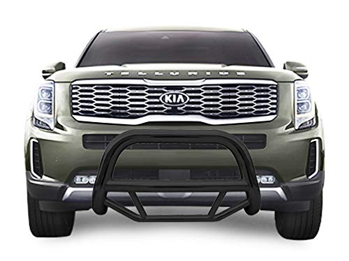 Max Bull Bar Black Off Road Black Horse No Skid Plate Compatible with 2020-2023 Kia Telluride|2020-2023 Hyundai Palisade-MBB-B7502