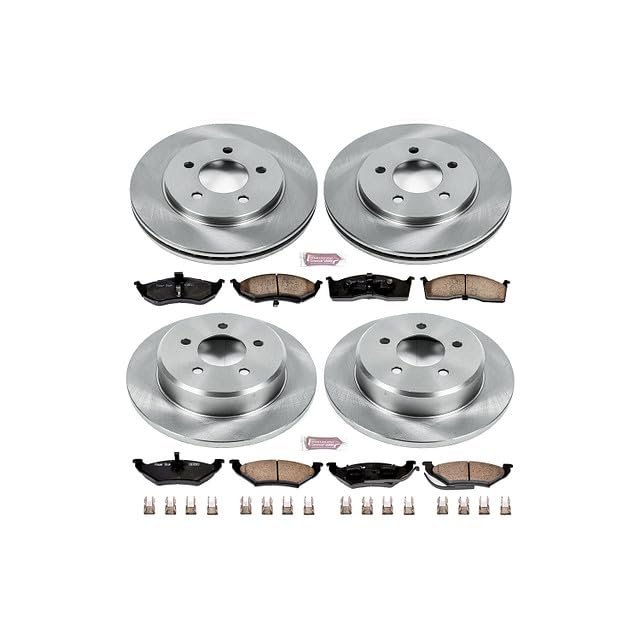 Power Stop KOE4394 Replacement Brake Kit-OE Front and Rear Brake Rotors & Ceramic Pads For Town & Country, Grand Caravan, Plymouth Grand Voya, Plymouth Voyager [Model Specific]