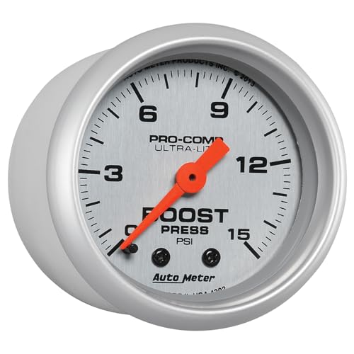 Ultra-Lite Auto Meter (4302) 2-1/16" 0-15 PSI Mechanical Boost Gauge