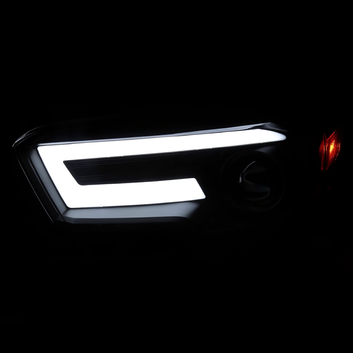 Black Projector Headlights SPEC-D TUNING w/Switchback Sequential LED Turn Signal Compatible with 2016-2022 Toyota Tacoma, Left + Right Pair Headlamps Assembly