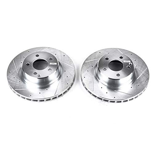 Power Stop Front EBR860XPR Rotor Pair Drilled & Slotted For Mercedes-Benz CL500, Mercedes-Benz S350, Mercedes-Benz S430, Mercedes-Benz S500 [Model Specific]