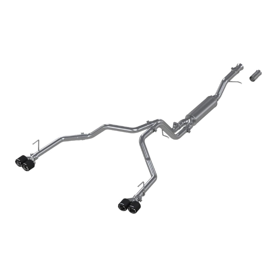 MBRP 3" Cat-Back, Dual Split Rear 2.5", Quad Carbon Fiber Tips, 2021-2024 Chevrolet/ GMC Tahoe/ Yukon 5.3L/ 6.2L, T304 Stainless Steel