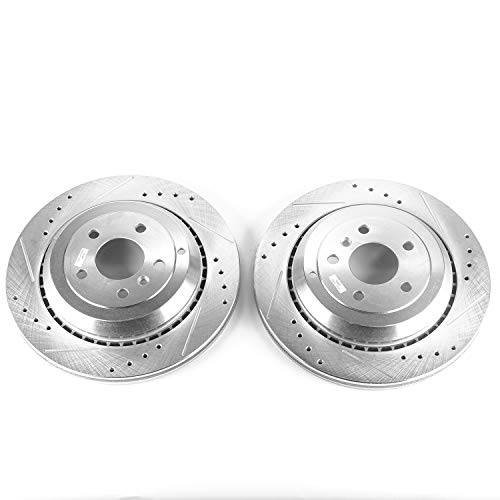 Power Stop Rear Drilled & Slotted Rotor Pair For GL320, GL350, GL450, GL550, ML350, ML550, R320, R350, R500 [Model Specific] EBR675XPR