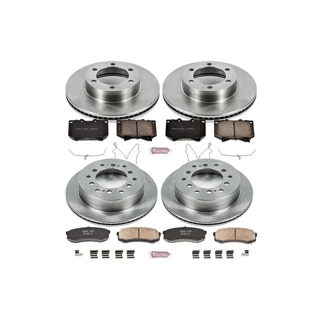 POWERSTOP Autospecialty KOE2756 Front and Rear Replacement Brake Kit-OE Brake Rotors & Ceramic Brake Pads For Toyota Sequoia 2001-2002 [Model Specific]