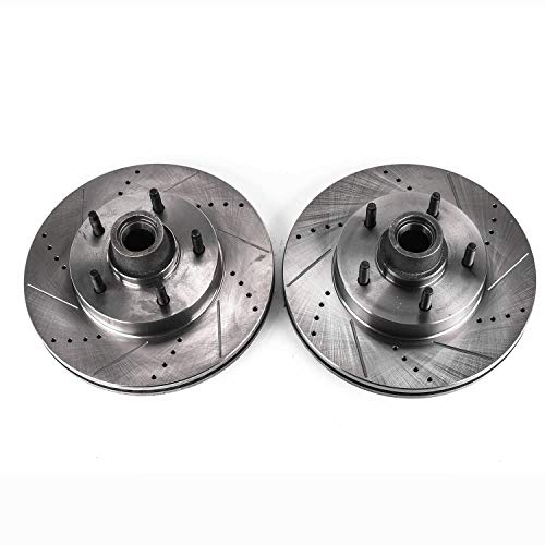 Power Stop AR85111XPR Evolution Front Drilled & Slotted Rotor Pair For Ford E-150 2004-2006, Ford E-150 Club Wagon 2004-2005 [Model Specific]