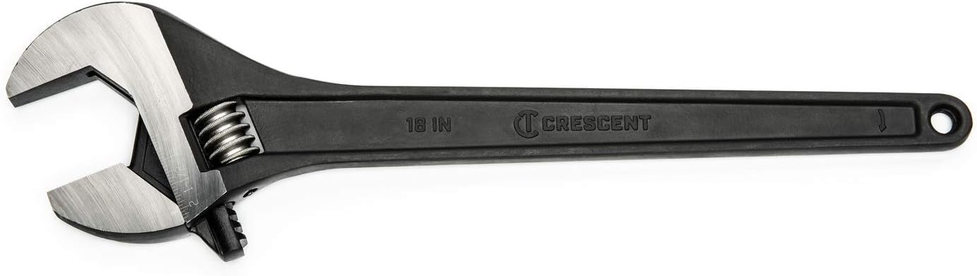 Adjustable Crescent Black Oxide Tapered Handle Wrench - Boxed - Home Improvement & Garage Hand Tool - 18" - AT218BK