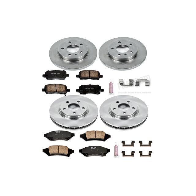 POWERSTOP Autospecialty KOE1587 Front and Rear Replacement Brake Kit-OE Brake Rotors & Ceramic Brake Pads For Pontiac Grand Prix 2004 [Model Specific]