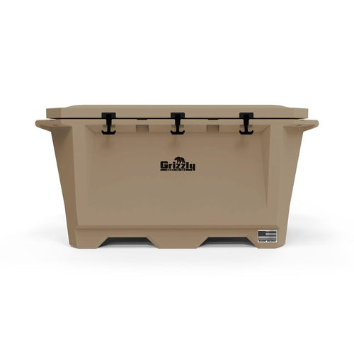 450 Cooler Grizzly | 450 qt Ice Chest Durable Rotomolded Insulated | Made in USA | Warranty for Life | for Cold Plunge Ice Bath Camping Fishing Hunting | G450 | Tan