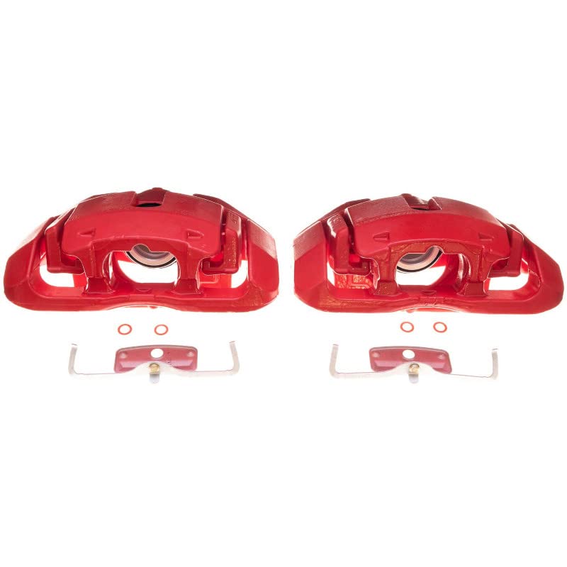 Power Stop Pair of High-Temp Red Powder Coated Front Calipers For 535i, 545i, 550i, 645Ci, 650i, 745Li, 745i, 750Li, 750i, 760Li, 760i [Model Specific]