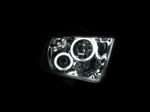 Ford Mustang Anzo USA 121162 Projector With Halo/Chrome Clear With Amber Reflectors Headlight Assembly - (Sold in Pairs)