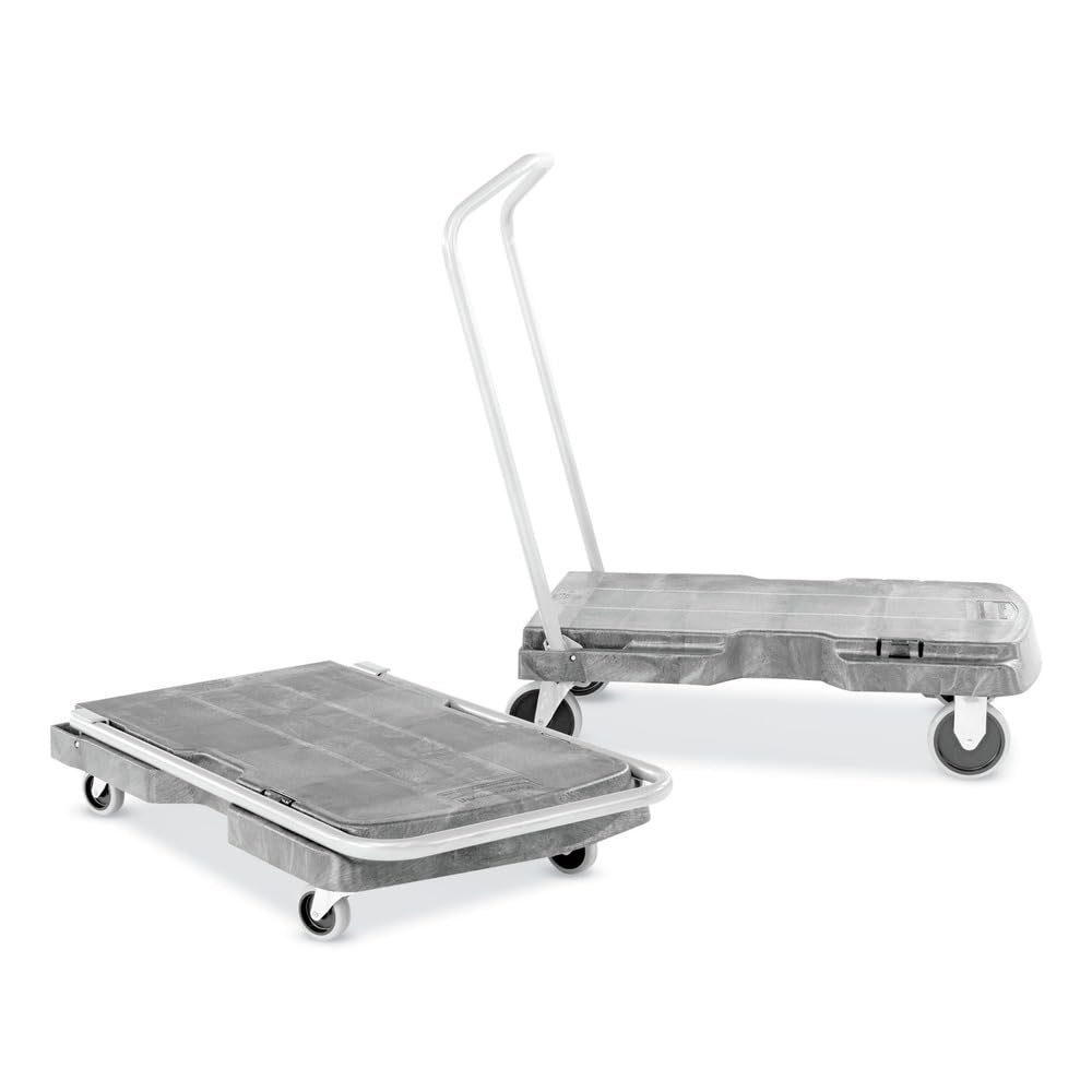Triple Trolley Rubbermaid 4401BLA, 500-lb Cap, 20-1/2w x 32-1/2d x 7h, Black