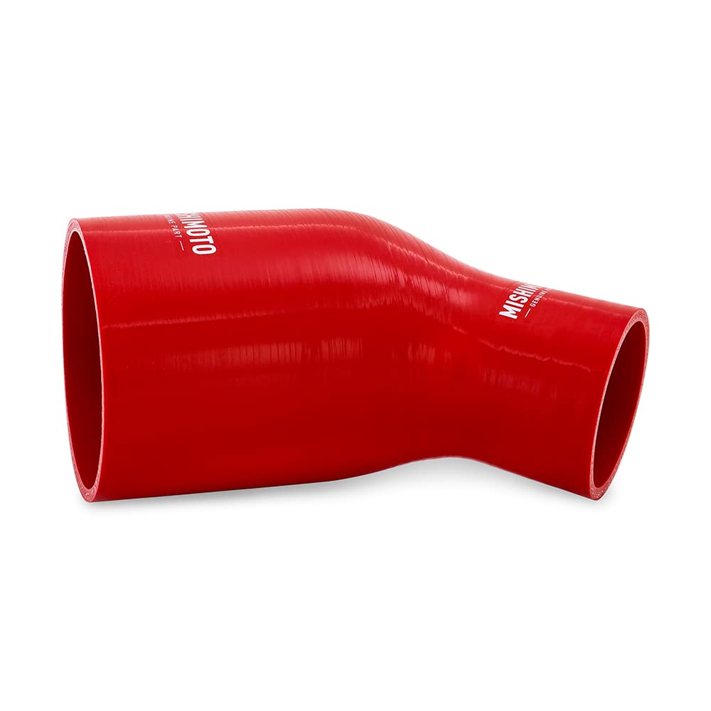 Mishimoto 45-Degree MMCP-R45-2540RD Silicone Transition Coupler, 2.50" to 4.00", Red