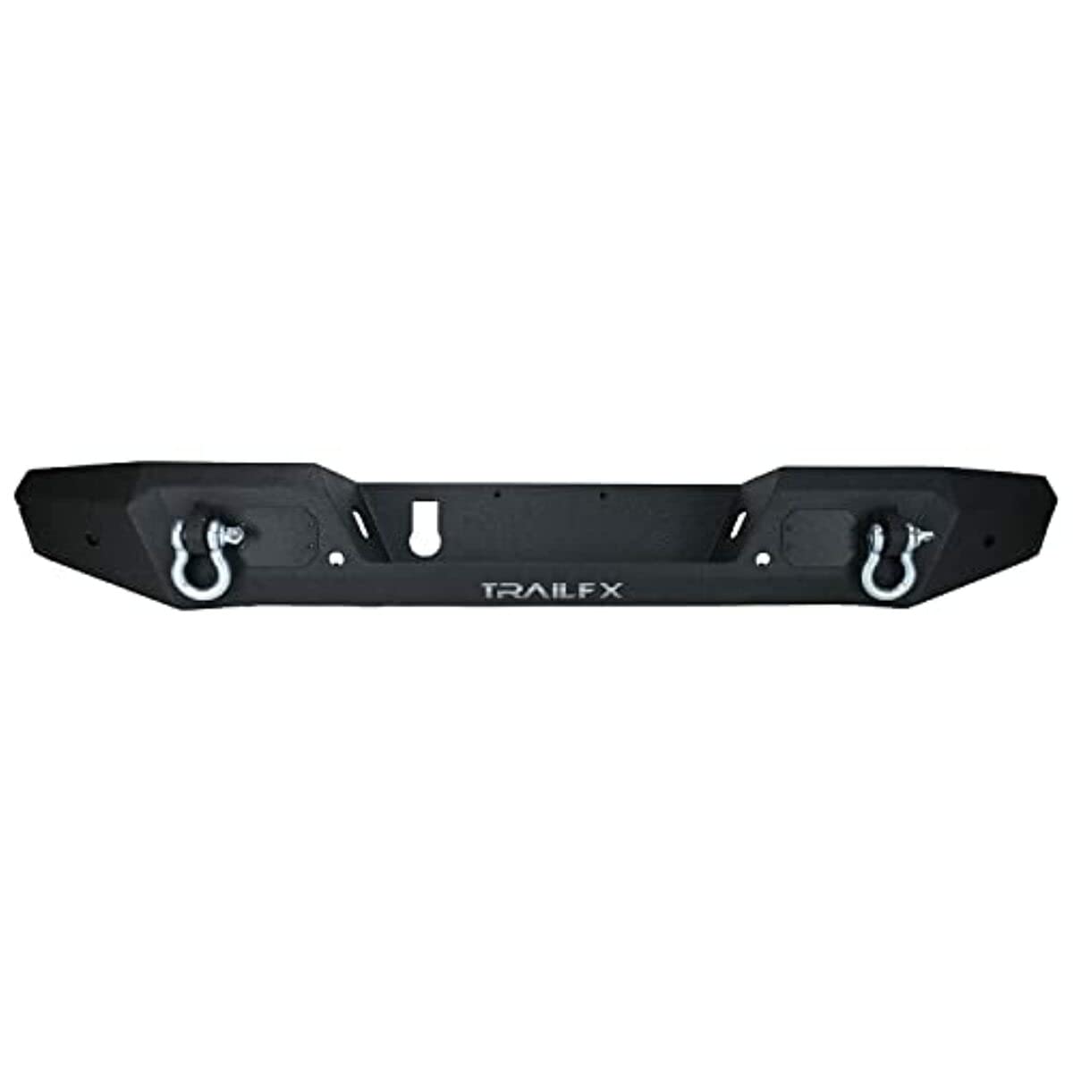 TrailFX Rear Bumper Jeep Gladiator JT 2020-2025 Fits One-Piece Direct Fit Black Textured Powder Coated Steel With D-Ring Mounts LED Light Cutouts OE Sensor Compatible TrailFX JL013T