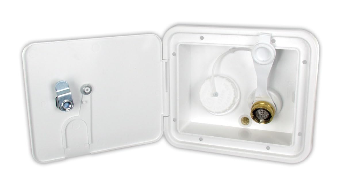 B&B Molders, City/Gravity Water Fill Center 94253 with Brass Check Valve and Key Lock – Polar White, UV-Stable Acrylonitrile Construction, OEM Replacement – Made in USA