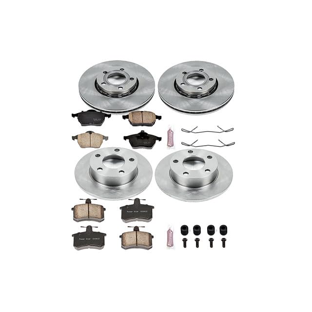 Power Stop Autospecialty KOE2799 Front and Rear Replacement Brake Kit-OE Brake Rotors & Ceramic Brake Pads For Audi A4 Quattro 1996-1998 [Model Specific]