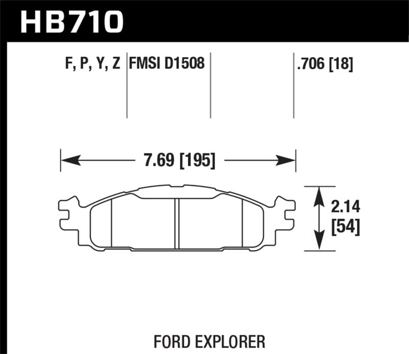 HPS Performance Hawk HB710F.706 Street Brake Pads Performance