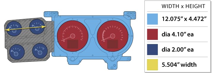 Dakota Digital Retrotech RTX-79C-PU-X Gauge Instrument System Compatible with 1973-87 Chevy Pickup, 1973-91 Chevy Blazer, GMC Jimmy and Suburbans. Styled after 1979-87 Chevy Pickup.