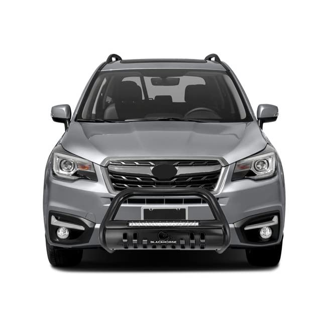 Beacon Black Horse Bull Bar Skid Plate Compatible with 2014-2018 Subaru Forester-BE-S0102B