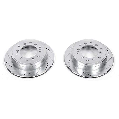 Power Stop Rear JBR1396XPR Drilled & Slotted Evolution Rotor Pair For Lexus GX460 2010-2023, Toyota 4Runner 2010-2024, Toyota FJ Cruiser 2010-2014 [Model Specific]
