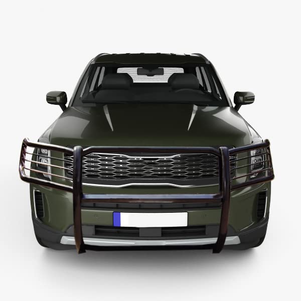 Bumper Guard Black Horse Grille brush Modular Black Compatible with 2020-2024 Kia Telluride-17KI01MA