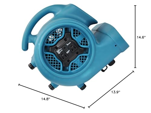 Freshen Aire XPOWER P-450AT 1/3 HP 2000 CFM 3 Speed Scented Air Mover, Carpet Dryer, Floor Fan, Blower with Timer and Power Outlets
