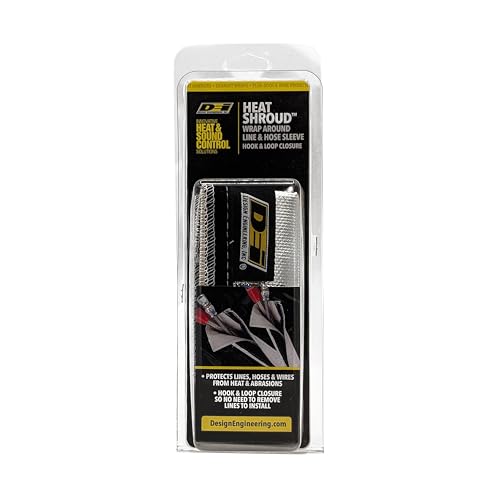 Design Engineering Heat Shroud 1/2" - 3/4" I.D. x 3ft Aluminized Sleeving for Ultimate Hi-Temp Protection (with Closure Hook and Loop)